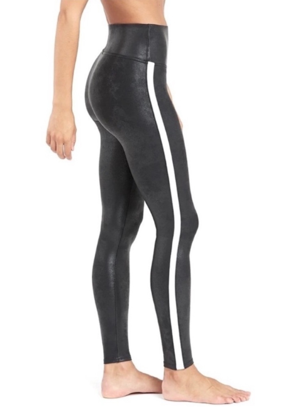 Spanx Faux Leather Side Stripe Leggings